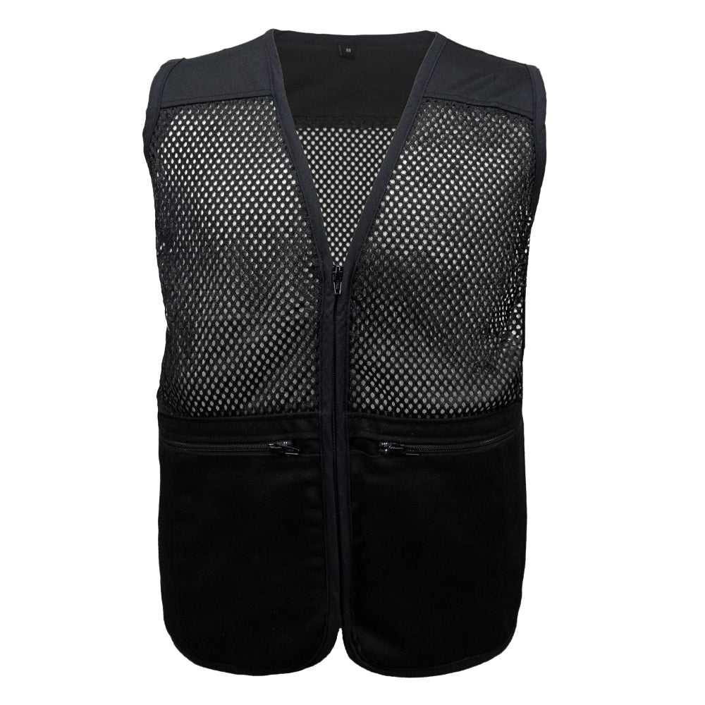Black LVAD ActiveLife vest with full mesh back, front zipper, battery & controller pockets